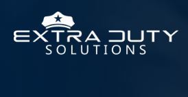 White Extra Duty Solutions logo with a star above the company name on a dark blue background.